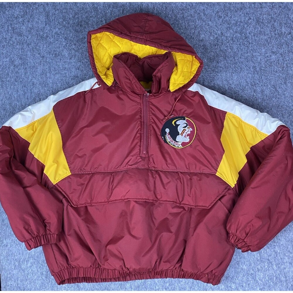 Vtg Chalk Line Men's Puffer Jacket Florida State Seminoles FSU Hooded 90s Sz XL